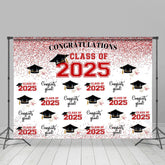 Aperturee - Red Glitter Step and Repeat Cap Grad Backdrop